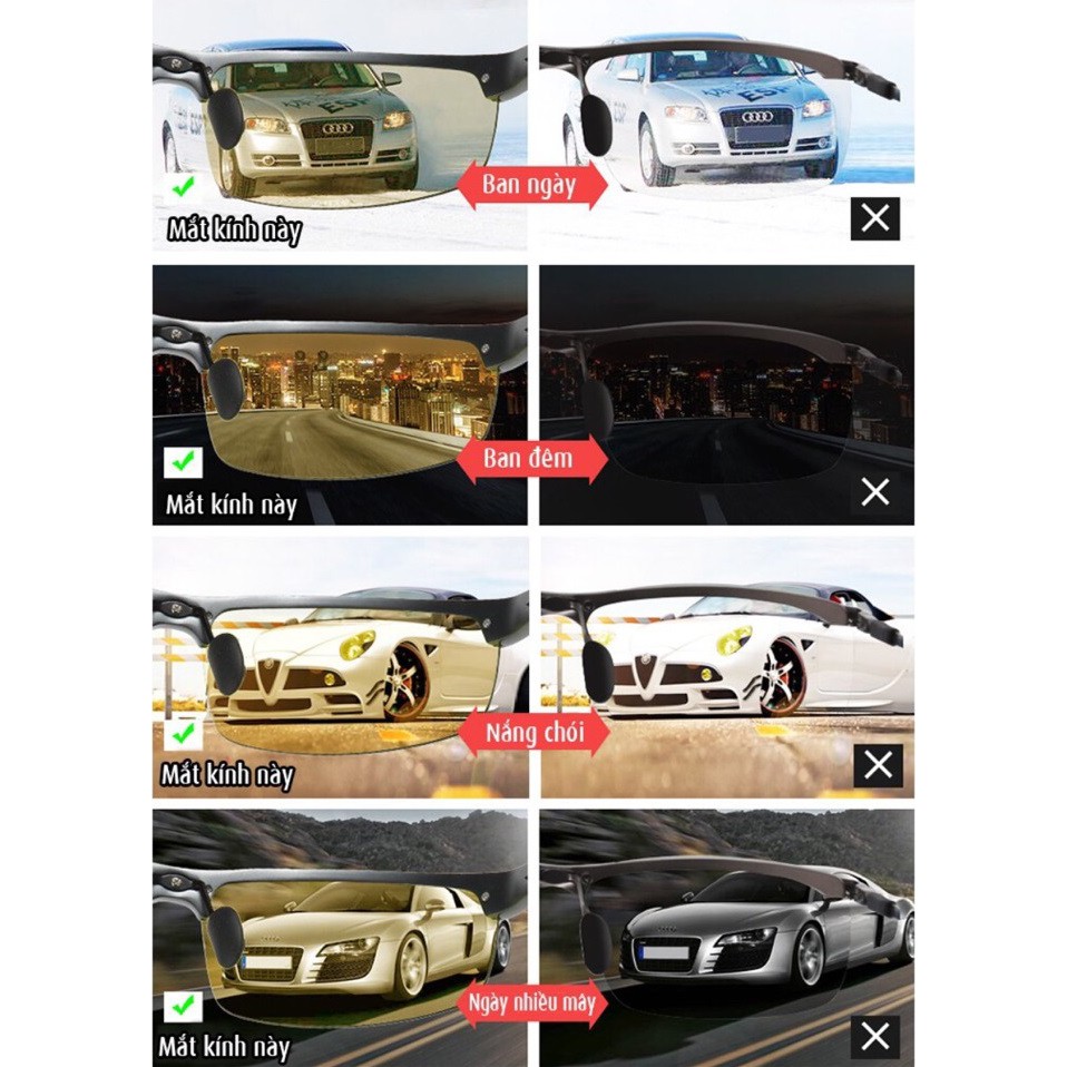 Kính phân cực đi ngày đêm đổi màu AORON A3043 - Kính Mắt Kingshop