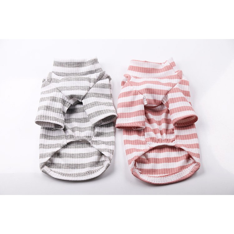 Áo Hoodie Cotton Kẻ Sọc Co Giãn 4 Màu Tùy Chọn Cho Cún Cưng XS-XXL