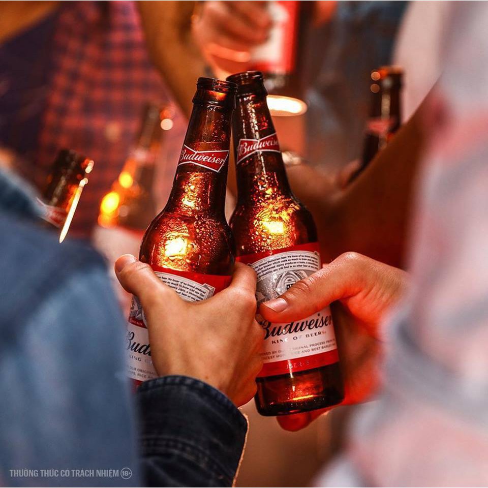 Bia Budweiser 330ml x 24 chai thủy tinh | Chính hãng date dài