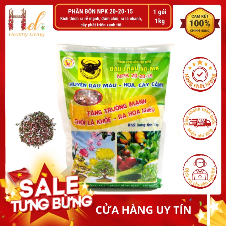 Phân Bón Đầu Trâu NPK 20-20-15 Bình Điền Giúp Chồi Lá Khỏe, Cây Ra Hoa Nhiều, Hoa Đẹp, Lâu Tàn