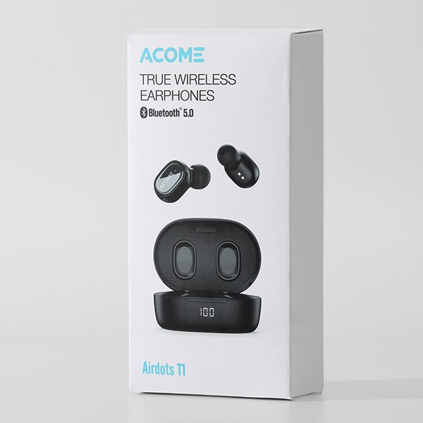 Tai Nghe Không Dây ACOME Airdots T1 Bluetooth 5.0 Màn Hình LED Play Time Lên Đến 12h Hàng Chính Hãng Bảo Hành 12 Tháng