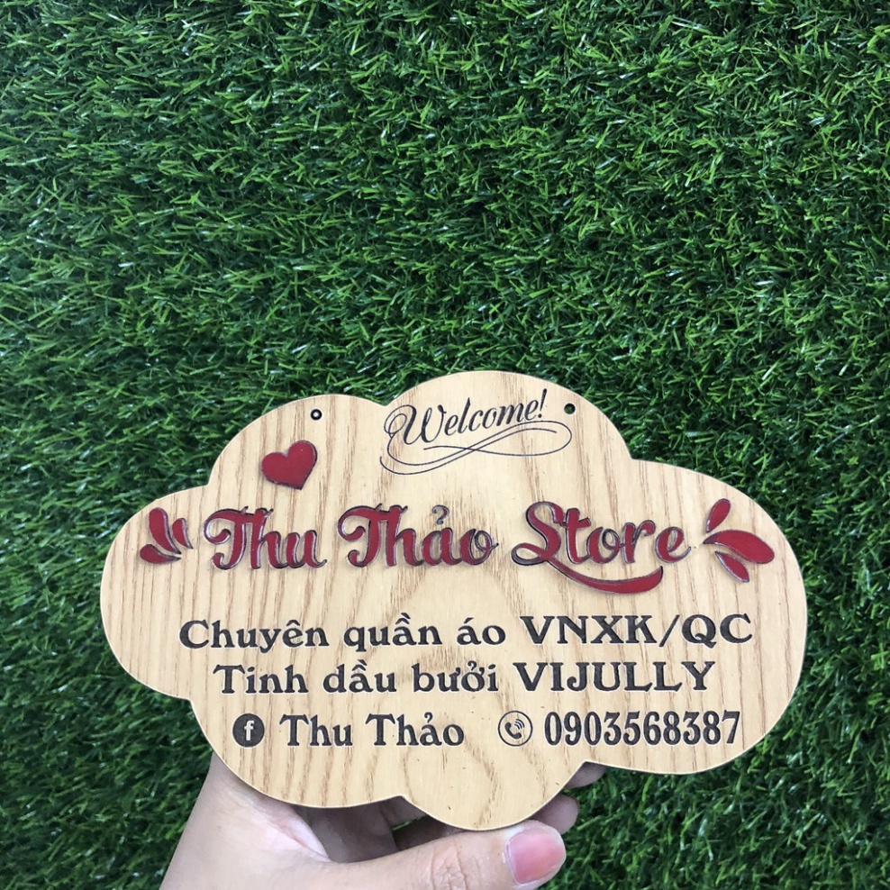 BẢNG GỖ TRANG TRÍ SHOP - Bảng hiệu gỗ decor thiết kế theo yêu cầu - Khung đám mây cute