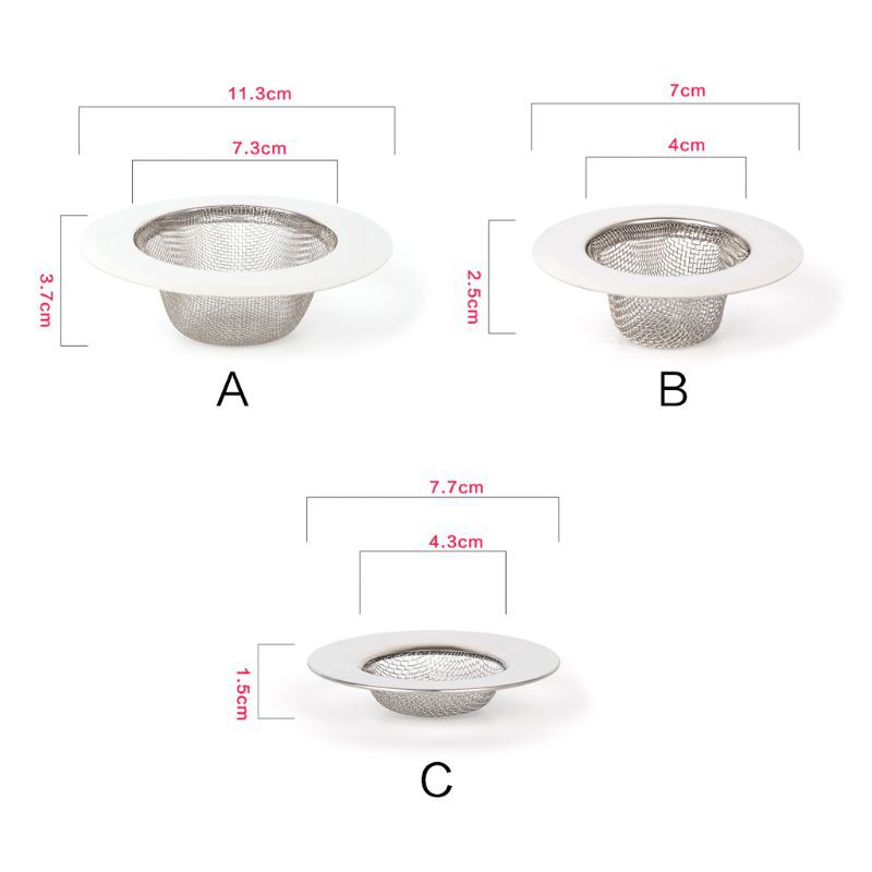 Lưới lọc bồn rửa chén bằng thép không gỉ 3 cỡ