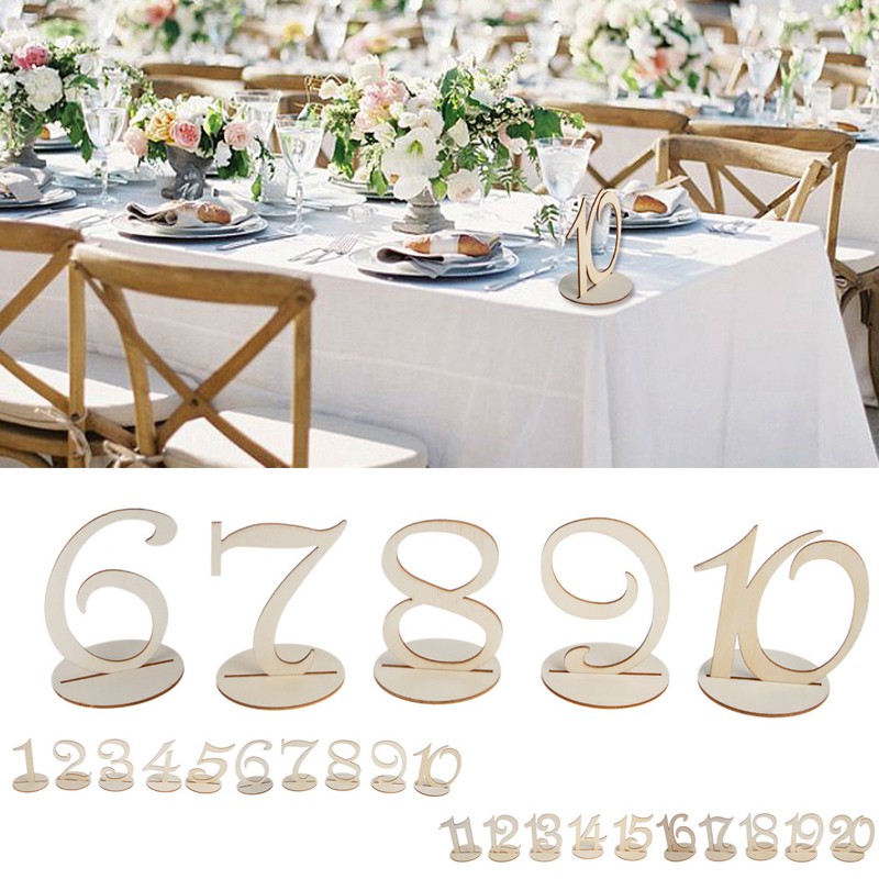 Bộ 10 Số Gỗ Đánh Dấu Bàn 11-20