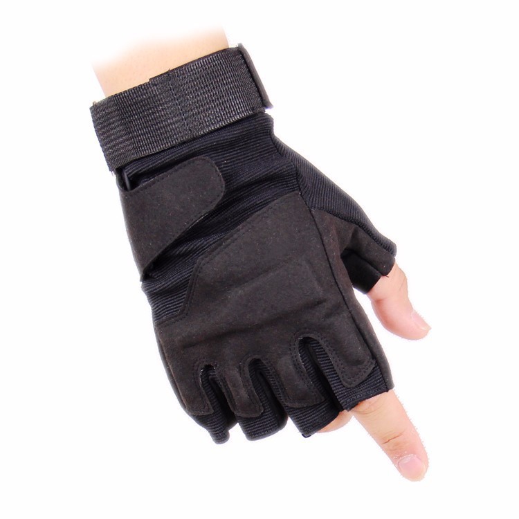 Găng tayphượt dã ngoại xe máy xe đạp Black Eagle nửa ngón