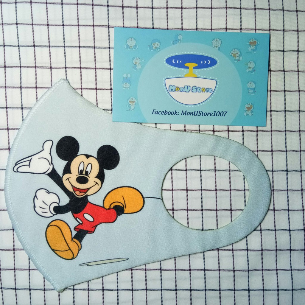 Khẩu trang vải su 3D hình chuột Mickey dễ thương cute