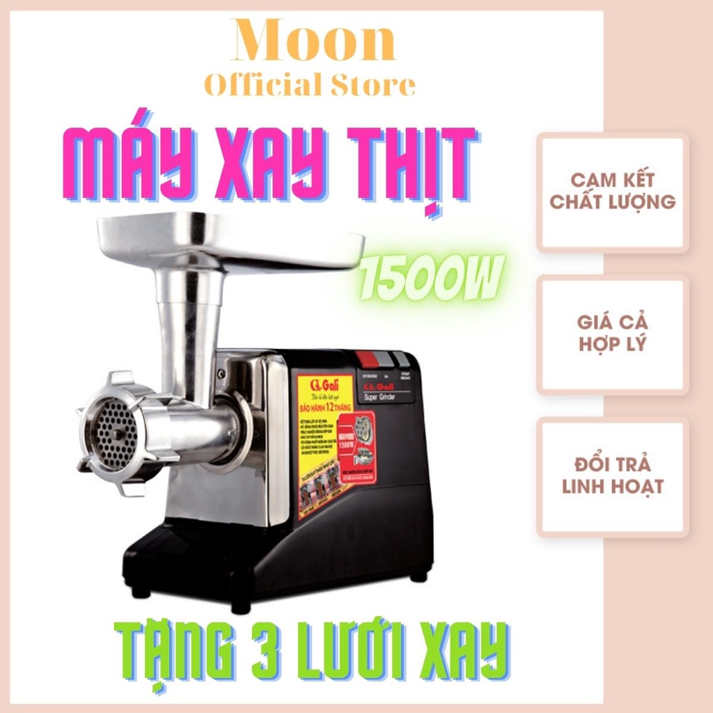 Máy xay thịt công nghiệp 1 giờ 60 ký Gali 1300 đến 1700w motor dây đồng nhông kim loại bảo hành 12 tháng chính hãng