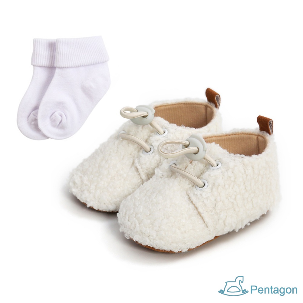 Giày Thể Thao Vải Lông Ấm Áp Chống Trượt Dễ Thương Cho Bé