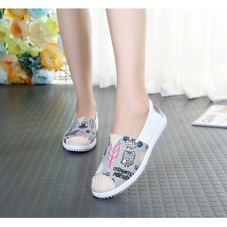 HỖ TRỢ SHIP - GIÀY LƯỜI SLIP ON VINTAGE ĐƠN GIẢN MÀU XÁM | BigBuy360 - bigbuy360.vn