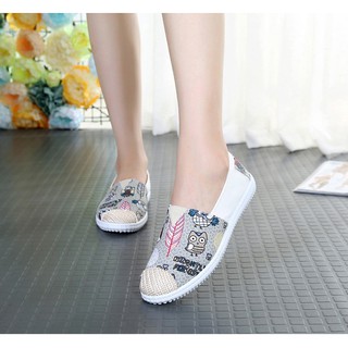Giày lười slip on vintage đơn giản