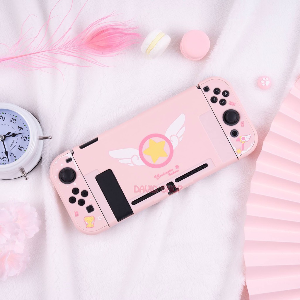 Bộ ốp lưng + case Joy-Con + cường lực có viền cao cấp chủ đề Cardcaptor Sakura cho Nintendo Switch