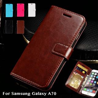Ốp điện thoại da dạng ví đựng thẻ làm giá đỡ tiện dụng cho Samsung Galaxy A70