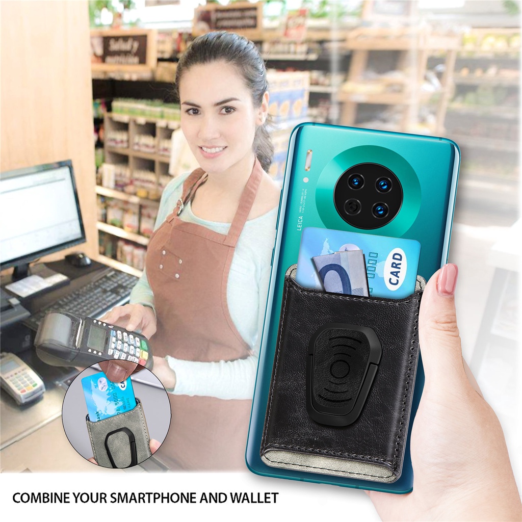 Multi-angle Finger Ring Phone Holder Wallet Case Magnetic Smartphone Card Holder For Mobile Phone