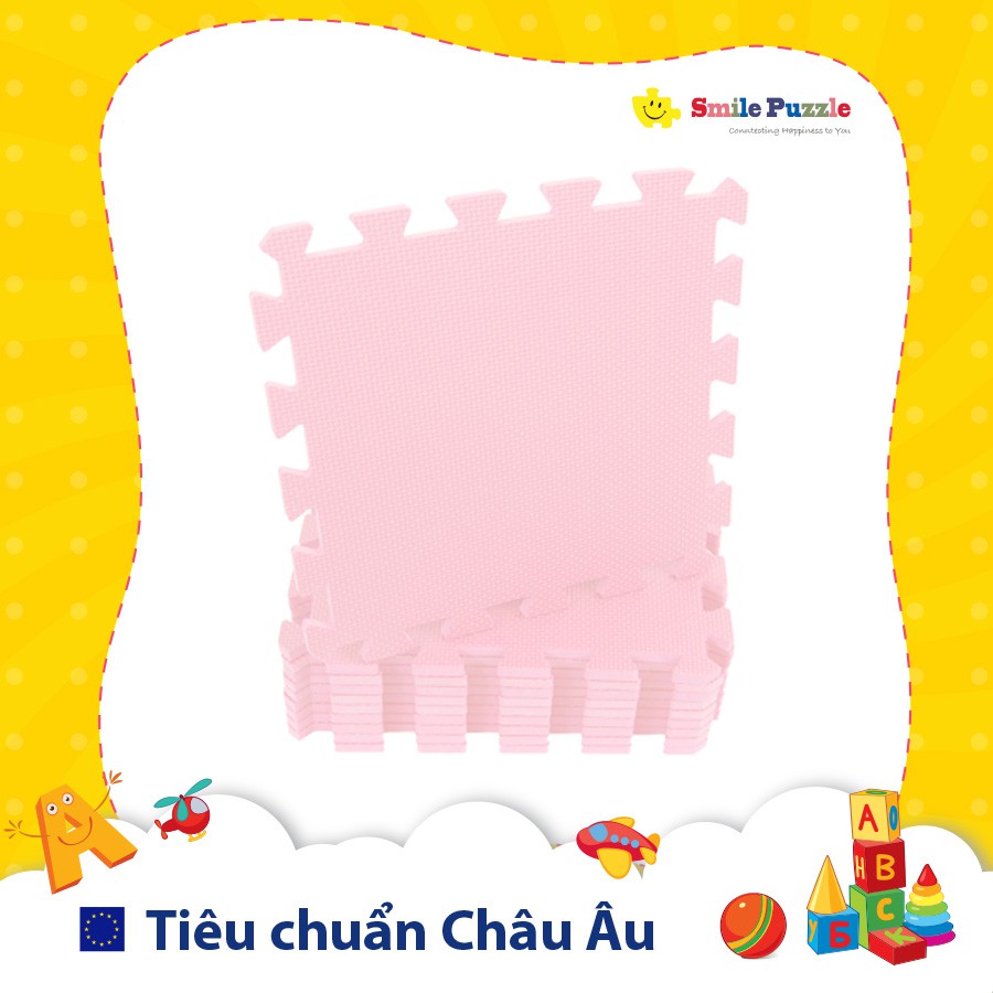 THẢM XỐP CAO CẤP CHO BÉ SMILE PUZZLE KHÔNG MÙI - TIÊU CHUẨN CHÂU ÂU- CHỮ SỐ PASTEL + ĐƠN MÀU PASTEL