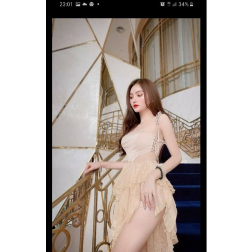 Đầm đuôi cá xếp tầng