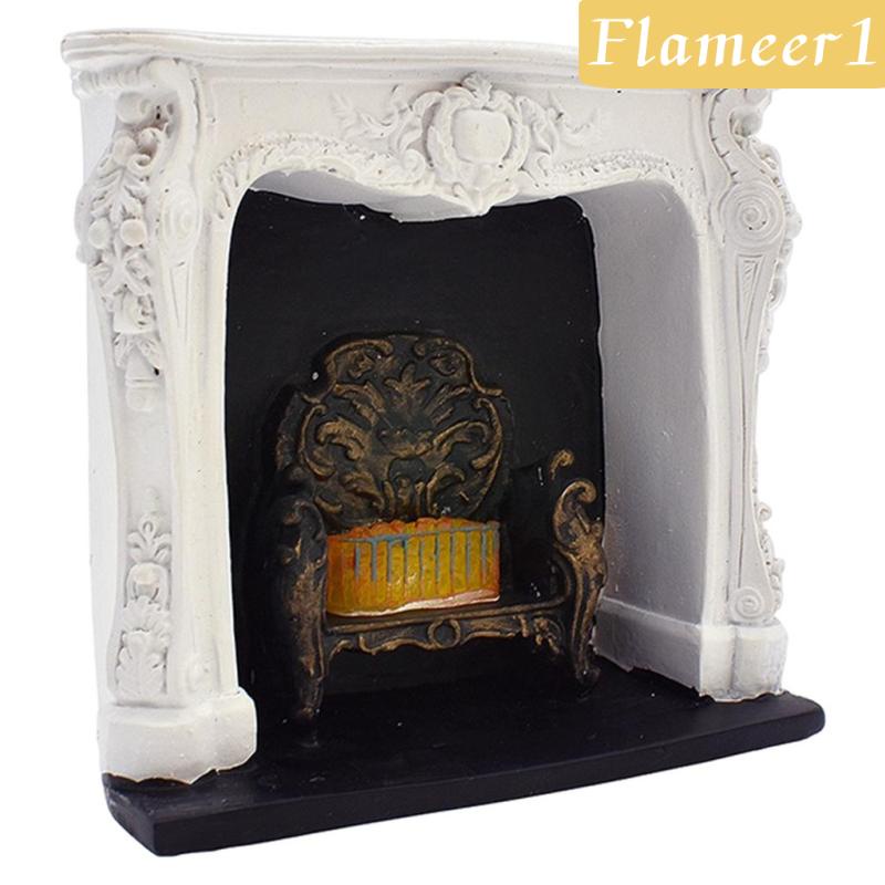 [Flameameer1] Mô Hình Lò Sưởi Mini Trang Trí Phòng Khách Phong Cách Vintage