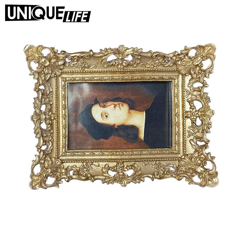 Khung Ảnh Nhựa Resin Hình Chữ Nhật Màu Vàng Để Bàn Trang Trí Nhà Cửa Đám Cưới