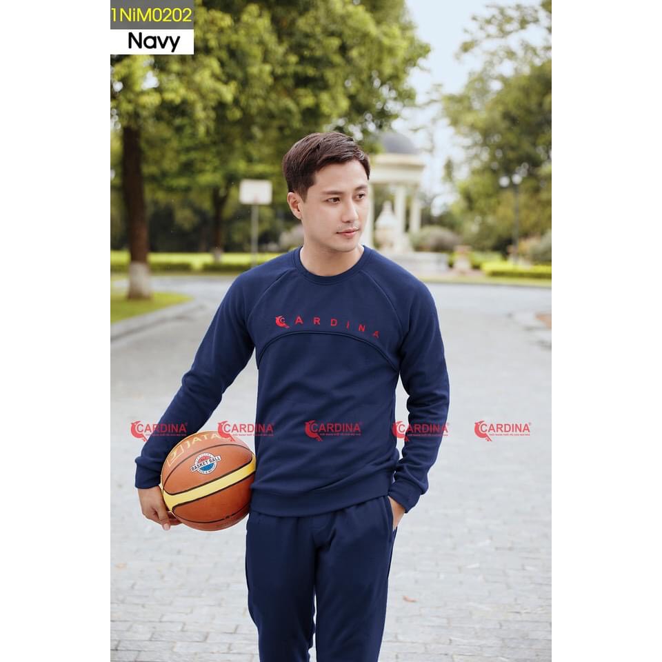Bộ Nỉ Giữ Nhiệt Nam  kiểu Dáng Thể Thao CHÍNH HÃNG CARDINA, tinh tế, năng động, giữ ấm tốt với Cotton Tự Nhiên 95%