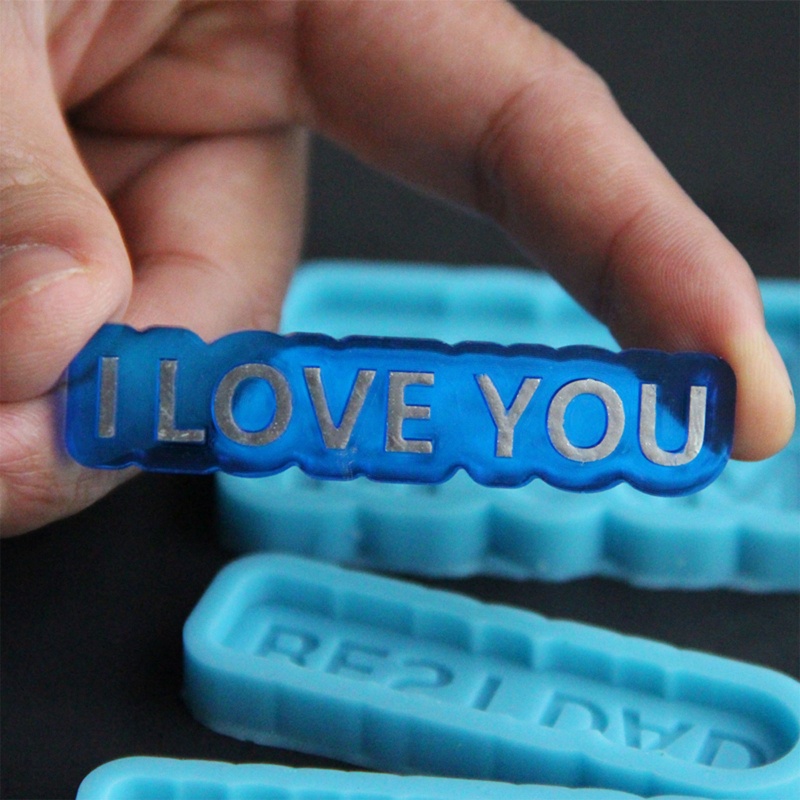 Khuôn Silicone Làm Móc Khóa Resin Hình Chữ BEST Dad MoM DIY