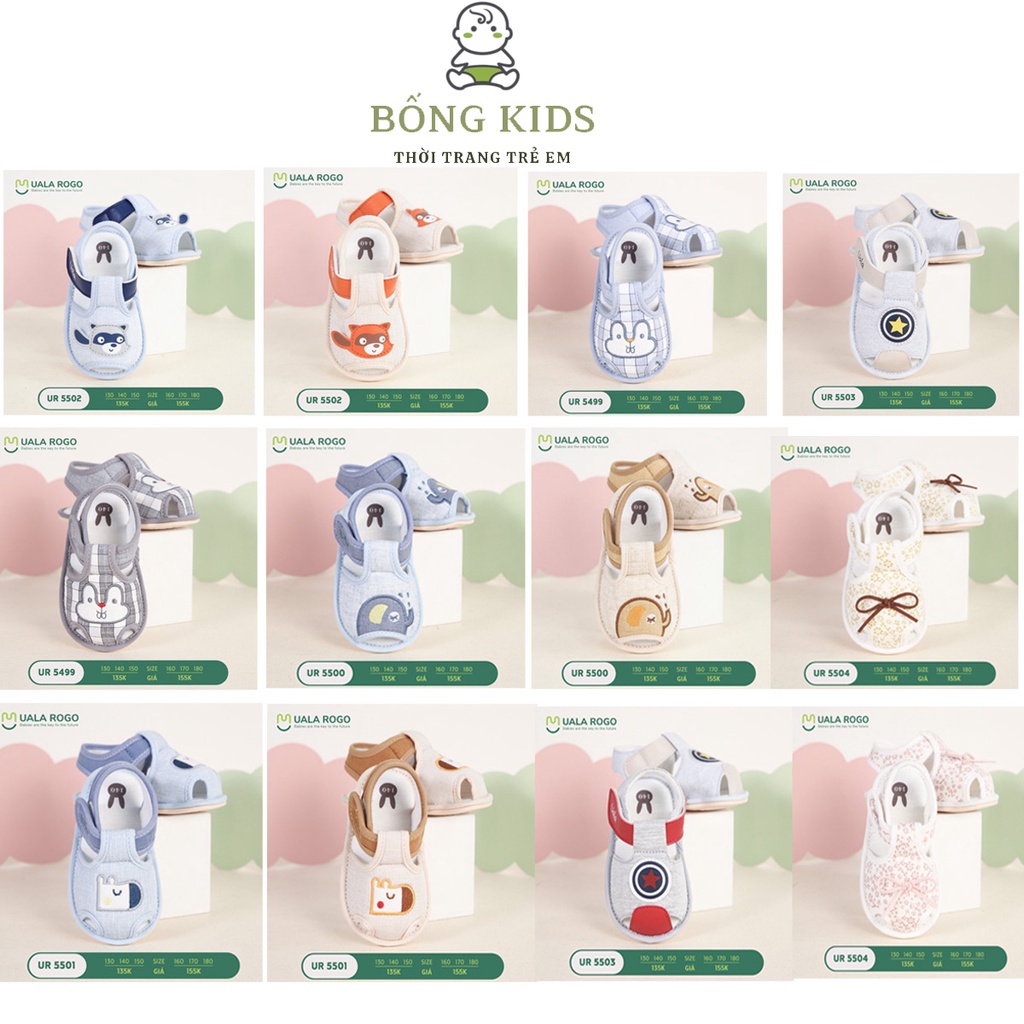 Dép tập đi cho bé trai, bé gái UALA ROGO chống trơn trượt và đàn hồi tốt  - BONG KIDS