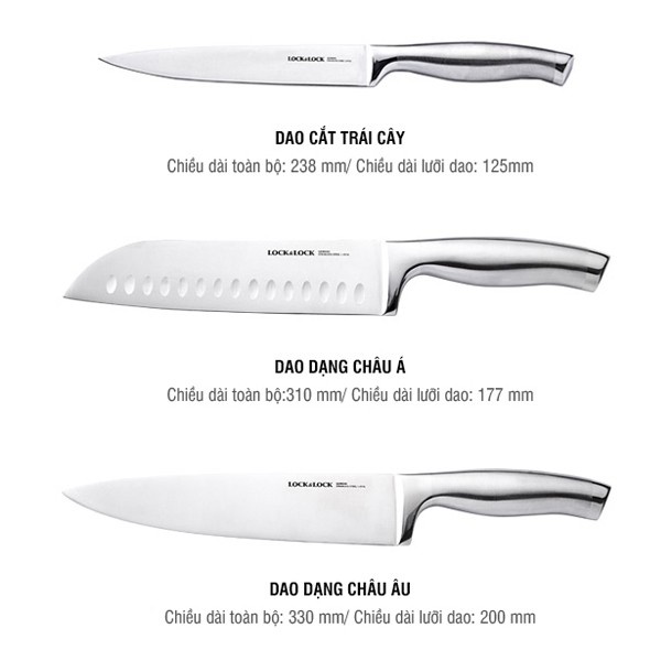 CKK301 - Bộ dao 7 món L&L, thép không gỉ  - Màu đen