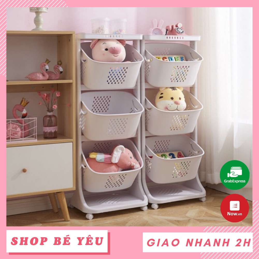 Kệ đa năng  𝑭𝒓𝒆𝒆𝒔𝒉𝒊𝒑  Kệ đựng đồ đa năng, nhựa plastic, 3 tầng có bánh xe