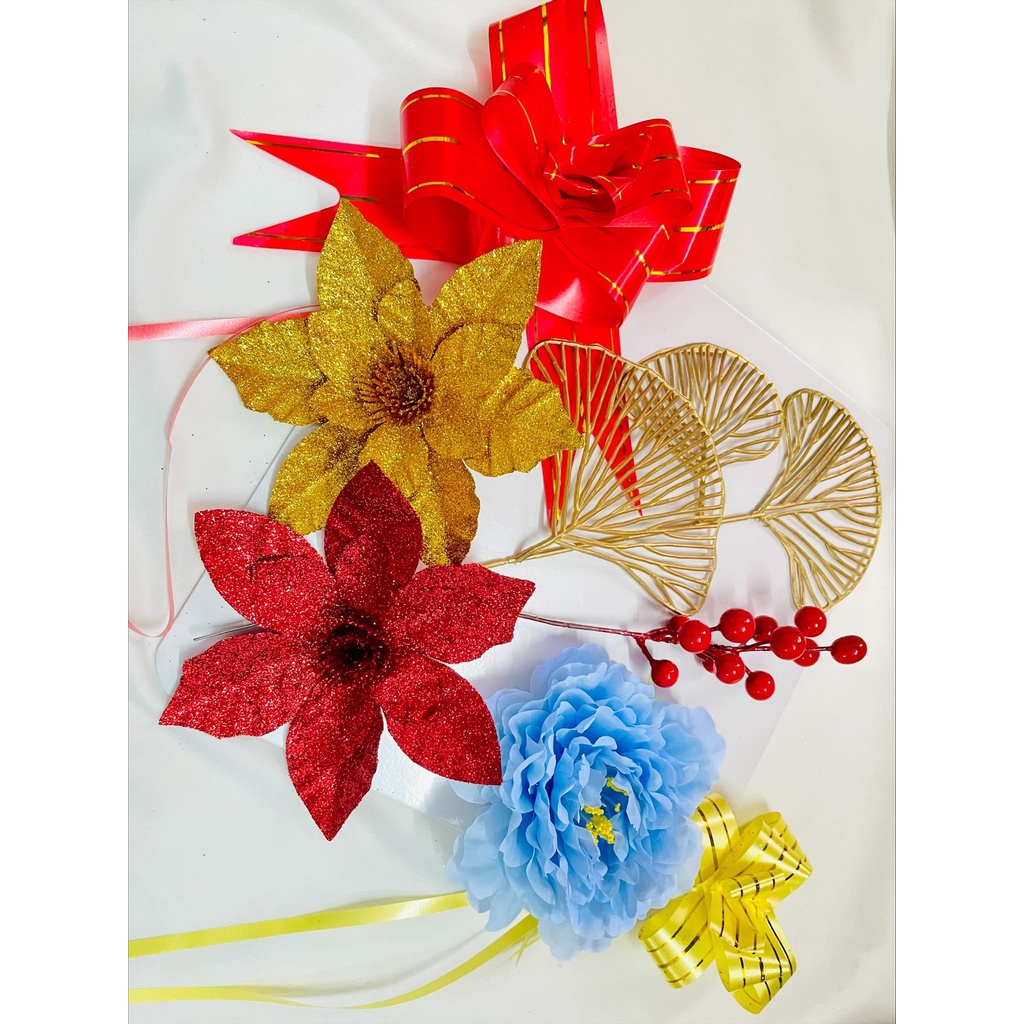 Set Đồ Trang Trí Tháp Bánh - Phụ Kiện Làm Oản Tài Lộc Trưng Bày Dịp Lễ, Tết Rước May Mắn