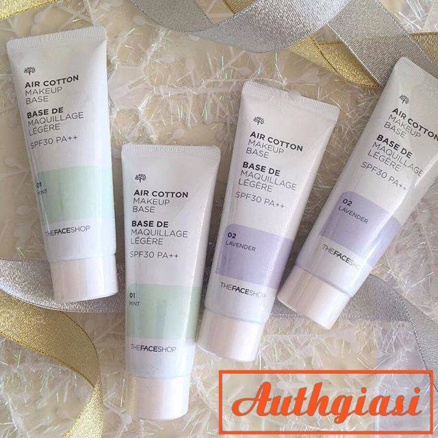 Kem lót kiềm dầu và hiệu chỉnh tông da The Face Shop Air Cotton Makeup Base SPF30 PA++ TFS 40ml | BigBuy360 - bigbuy360.vn