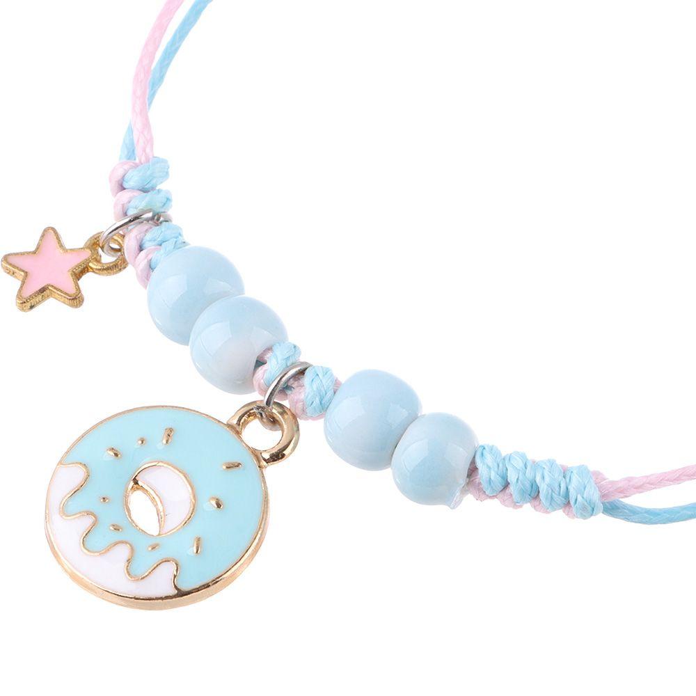 Vòng Tay Dây Bện Mặt Hoạt Hình Tráng Men Làm Quà Tặng Giáng Sinh Cho Bé Gái