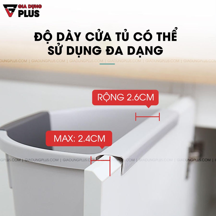 Thùng rác treo tường đa năng LAZYDO có nắp trượt thông minh - thùng rác treo cánh tủ bếp đa năng cho phòng tắm, nhà bếp