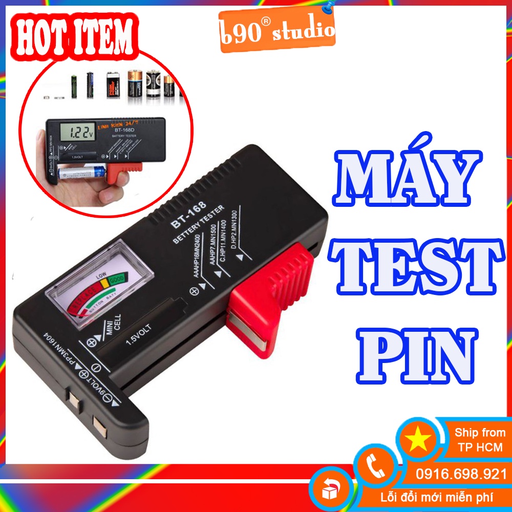 GIÁ SỈ  Máy Test pin dụng cụ test pin BT-168
