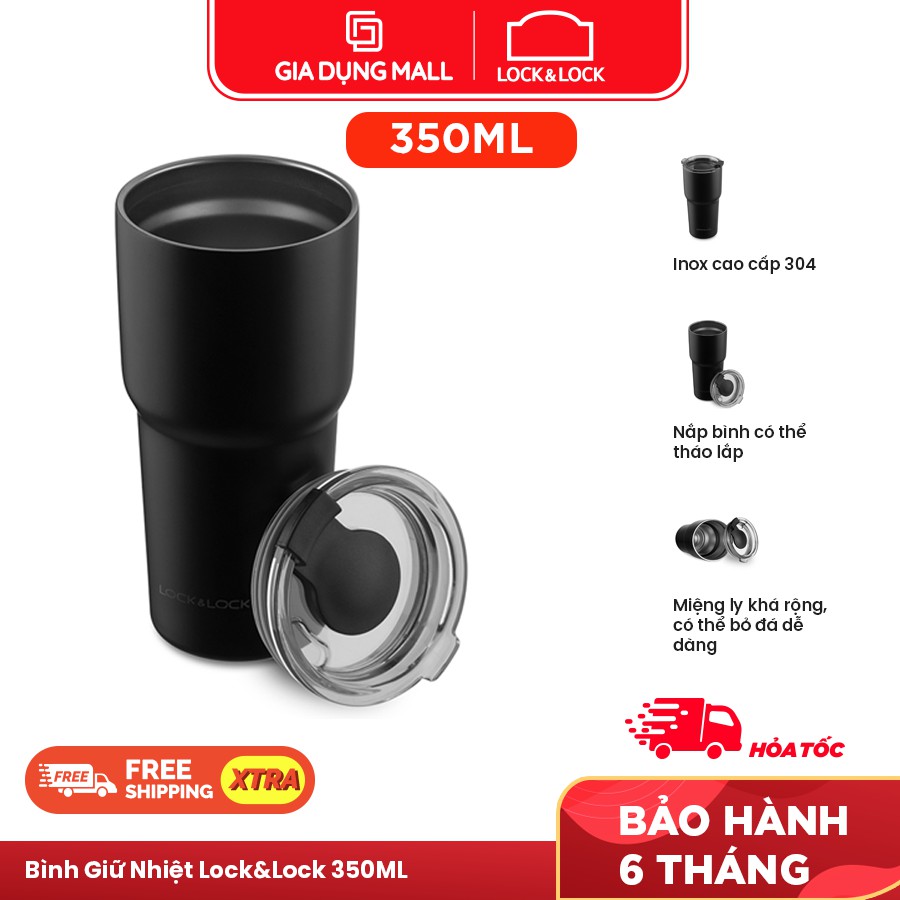 Ly Giữ Nhiệt Lock&Lock Swing Tumbler LHC4179BLK dung tích 350ml- hàng Chính hãng