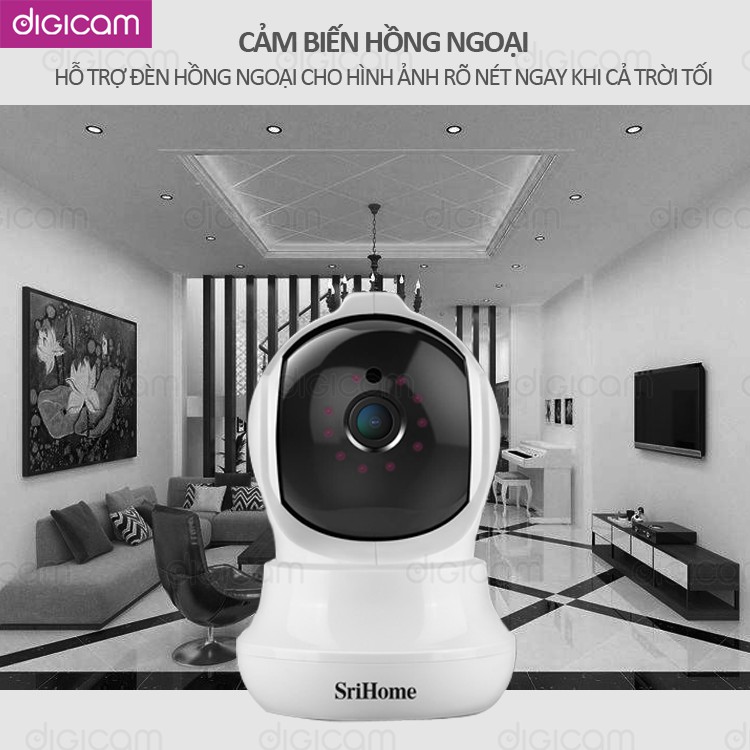 Camera Srihome SH020 - 3MP FHD - Kết nối wifi - Đàm thoại hai chiều - Phát hiện chuyển động | BigBuy360 - bigbuy360.vn