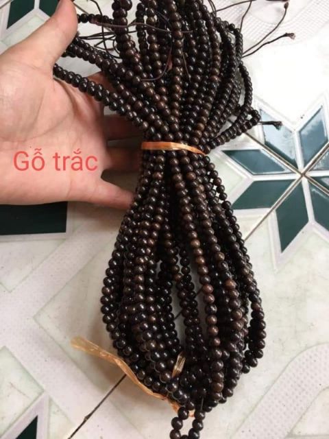 Vòng tràng GỖ  - TRẮC 108 hạt tròn 8ly vòng tay may mắn