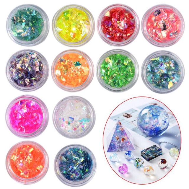 Kim tuyến vảy trang trí resin nhiều màu