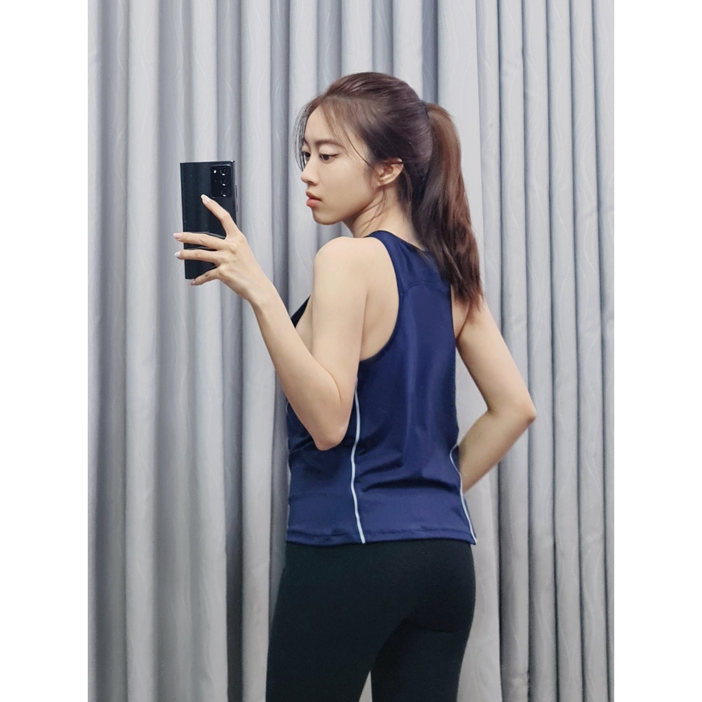 Q9826 - Áo thun tập Xuất 3 lỗ, phối viền màu