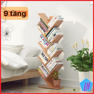 Kệ sách bằng gỗ đa chức năng 8 tầng hình cây thông minh tiện lợi