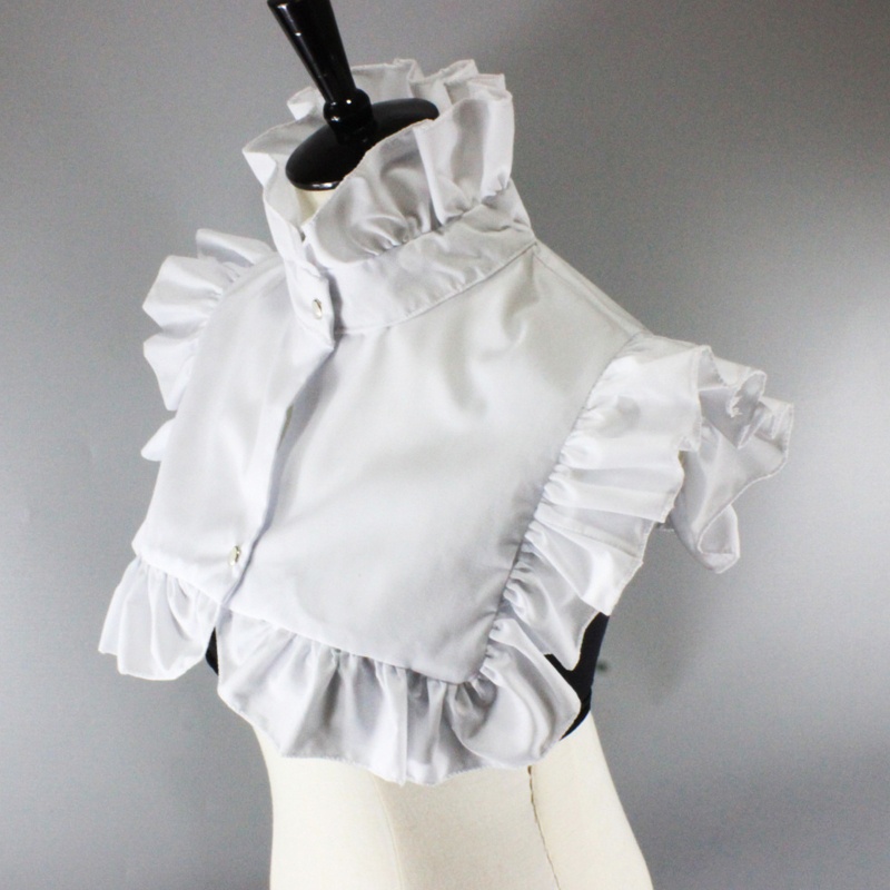 Cổ Áo Cao Giả Nhún Bèo Màu Sắc Trơn Phong Cách Vintage Dành Cho Nữ