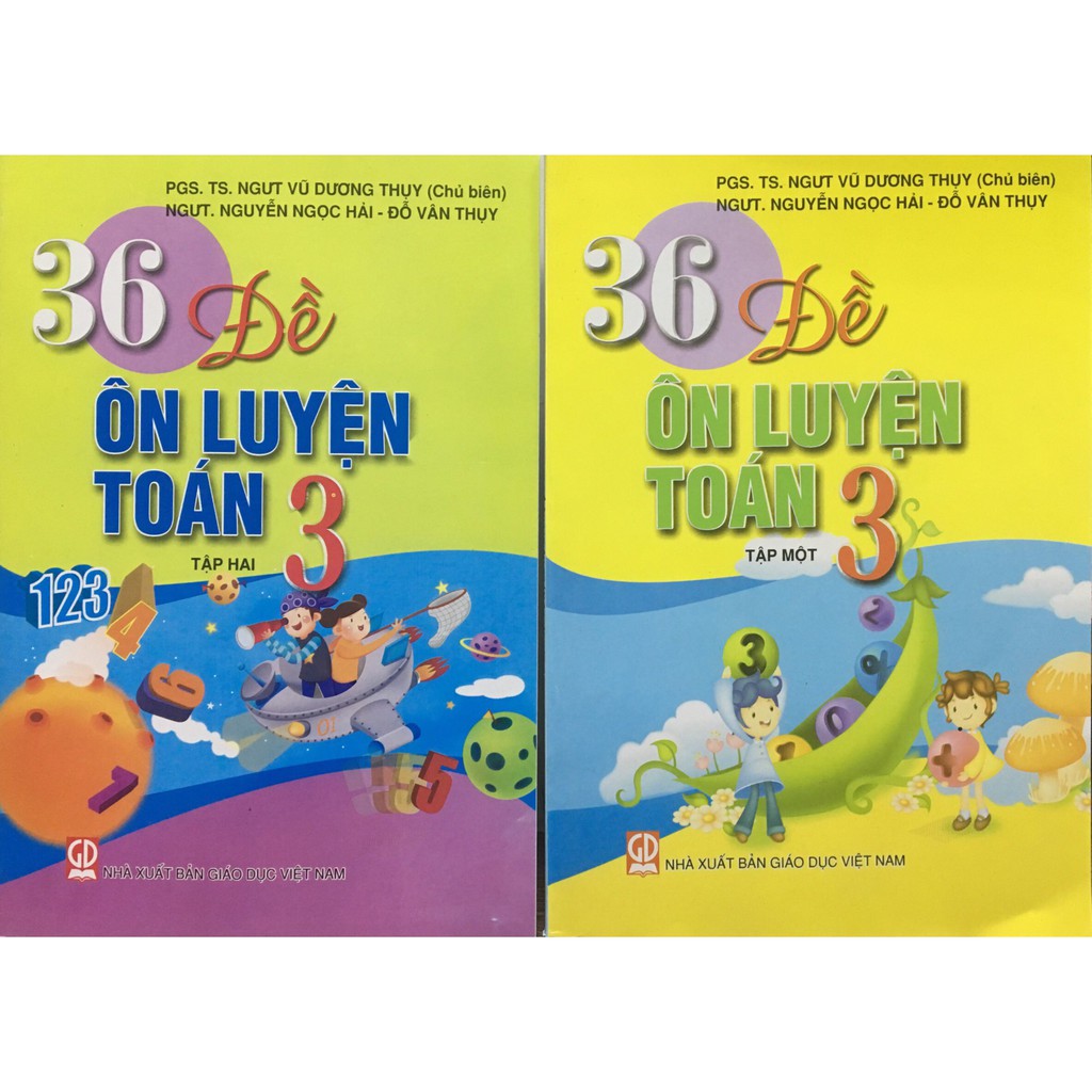 Sách 36 đề ôn luyện toán 3 (Tập 1+2) NXB Giáo dục Việt Nam