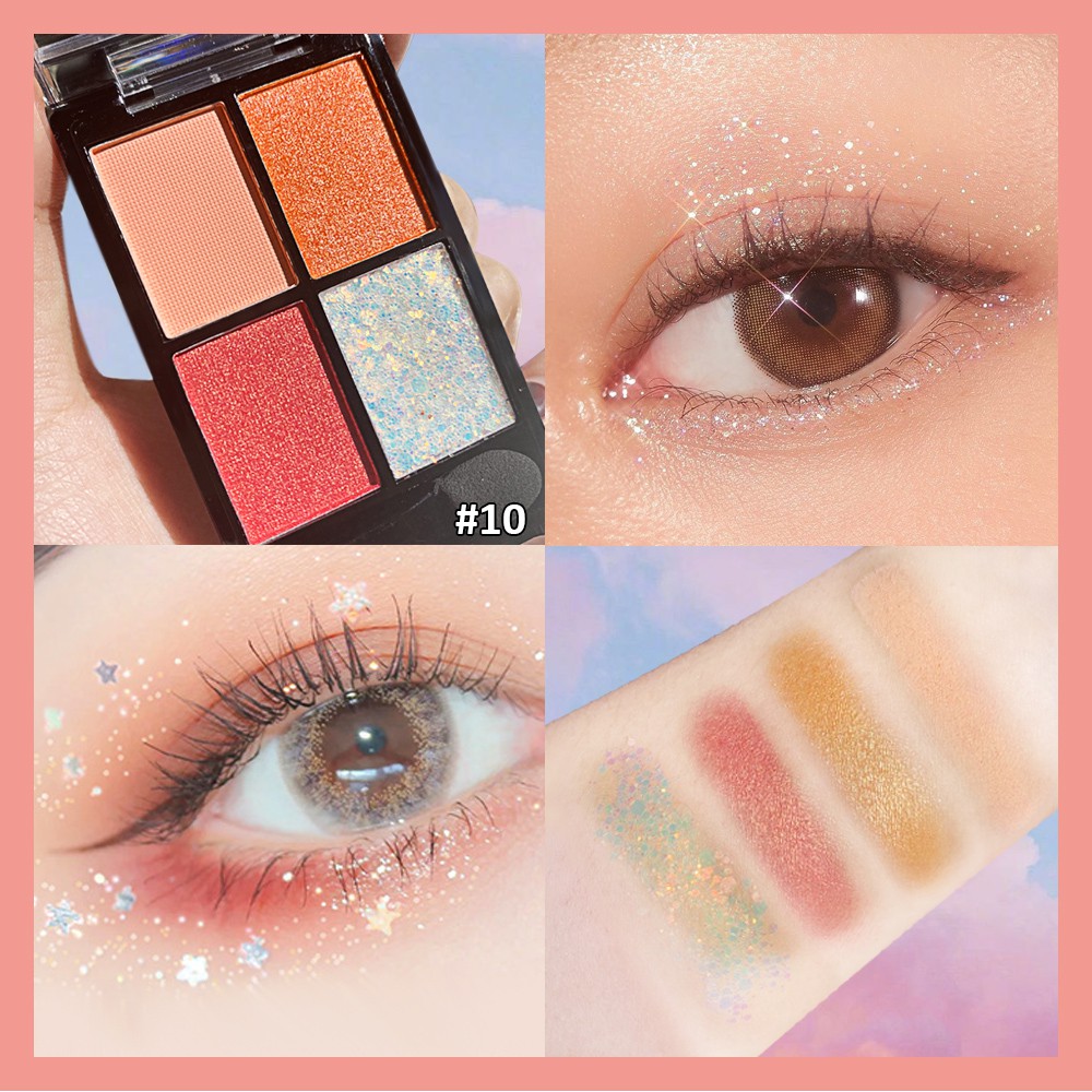 Bảng phấn mắt 4 màu nhũ mini chống thấm nước | BigBuy360 - bigbuy360.vn