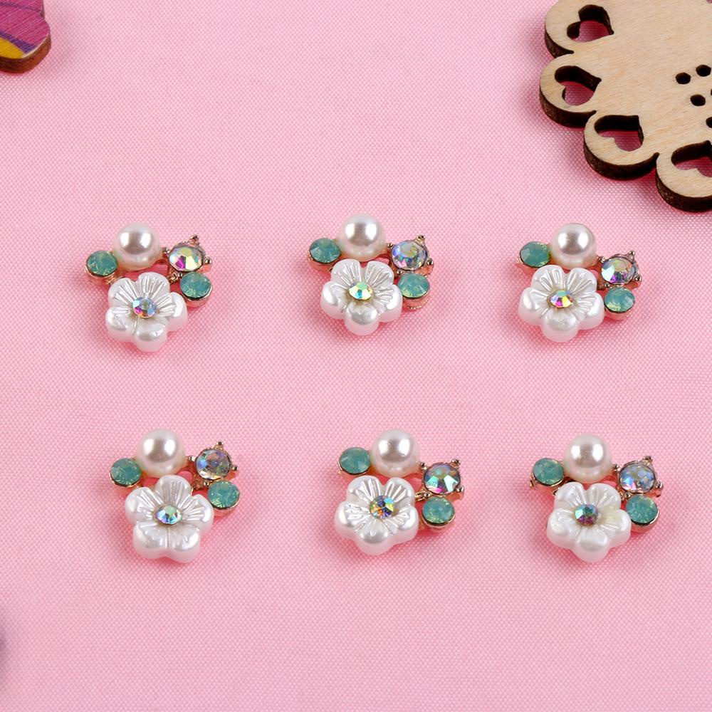 GOGOUP Set 10 Nút Ngọc Trai Hình Bông Hoa