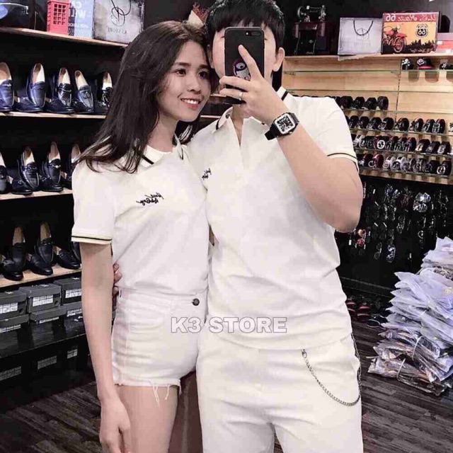 ÁO THUN TRẮNG NAM NỮ CỔ BẺ
