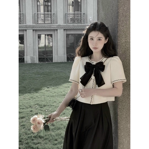 Áo Sơ mi Tiểu Thư Nữ tay bồng nơ xinh m129