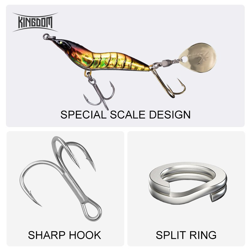 Mồi Câu Cá Giả Kingdom Bằng Kim Loại Cứng Thiết Kế Muỗng Xoay 8.5g 35mm 14g 40mm 21g 46mm 28g 56mm
