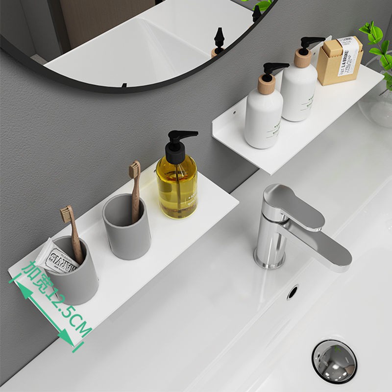 ✳☢Kệ toilet Nhôm đục lỗ Simple Vanity lưu trữ mỹ phẩm Phòng tắm khách treo tường