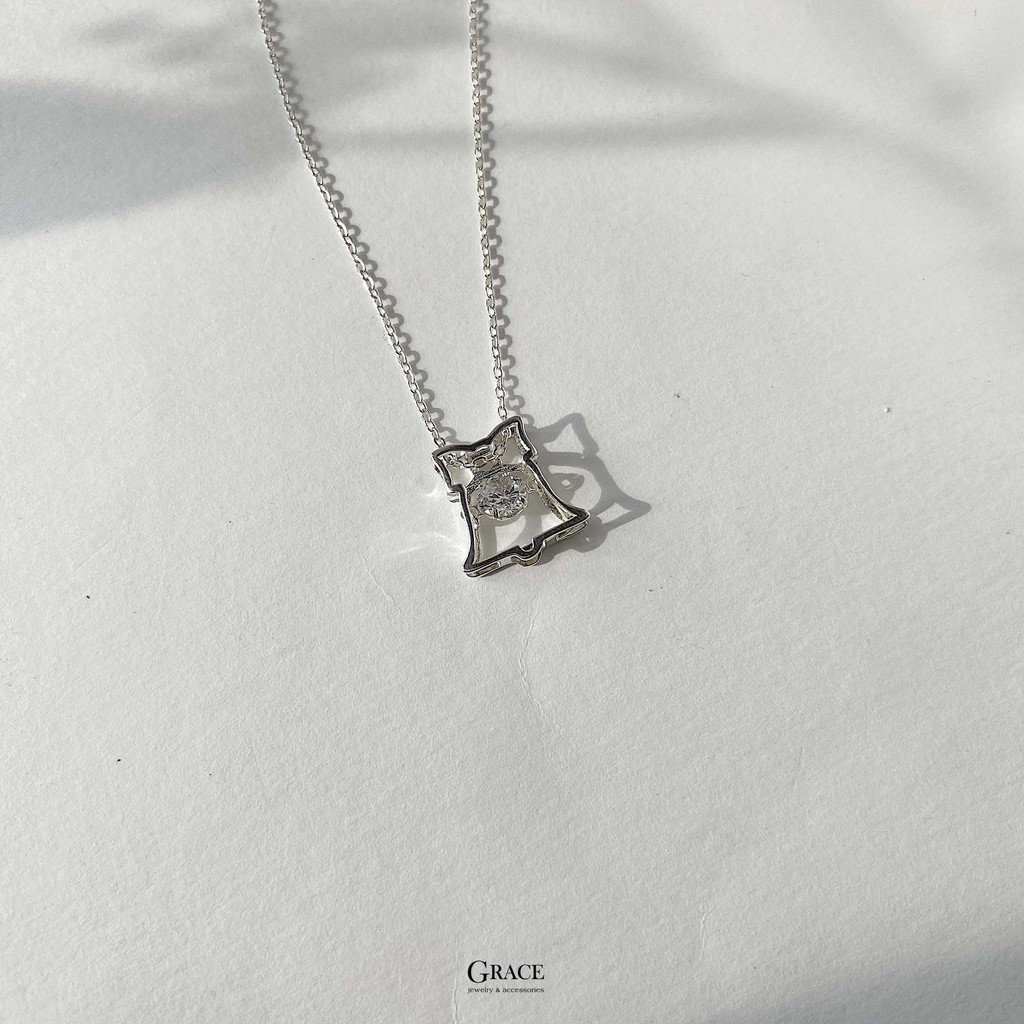 Dây chuyền bạc Grace - Chuông treo đá