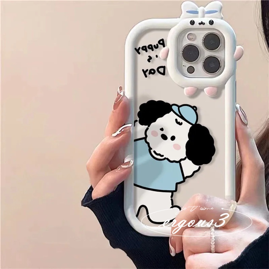 Ốp điện thoại Korea Line Puppy dễ thương cho Vivo Y12s Y12A Y20 Y20S Y20i Y21 Y21s Y33s Y02s Y16 Y19 Y15A Y15S Y1s Y91C Y91i Y35 T1X Y17 Y15 Y12 Y22 Y22S Y02 V23e V25 V23 V20Pro Y33T Y50 Y30i S1 Y20G Y30G