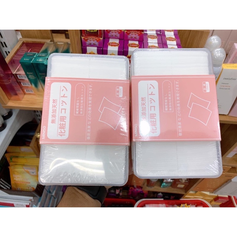 Bông tẩy trang Miniso hộp 1000 miếng