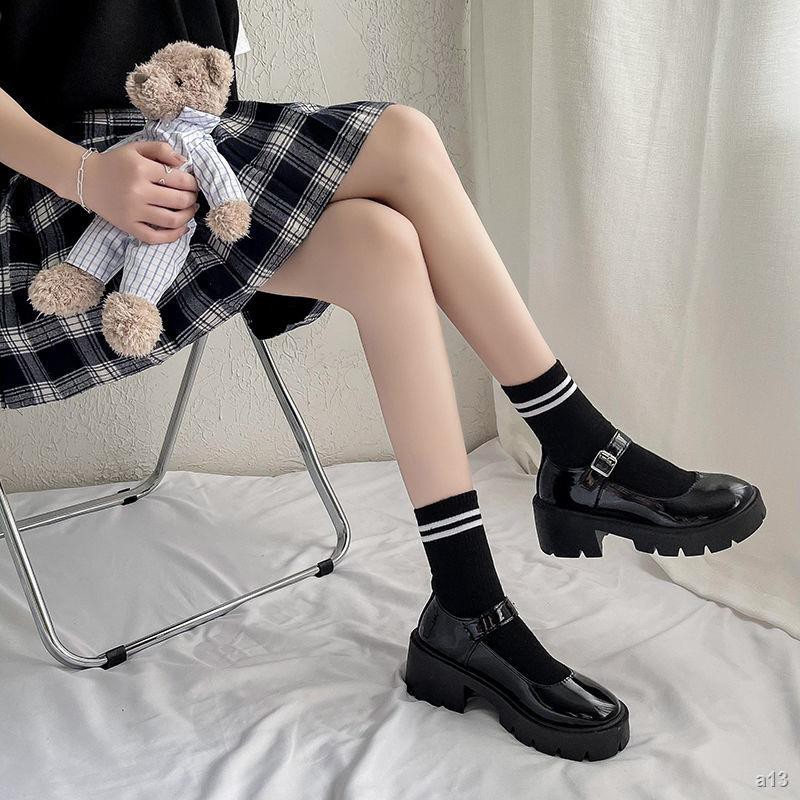 Giày da nữ Mary Jane 2021 nền tảng kết hợp cổ điển mới của Anh với giày jk Nhật Bản