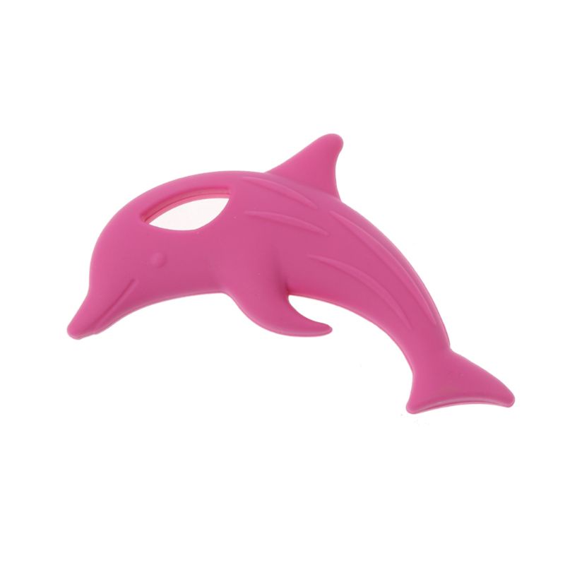 Núm Vú Giả Ngậm Mọc Răng Hình Cá Heo Hoạt Hình Bằng Silicon Không BPA Cho Bé Sơ Sinh